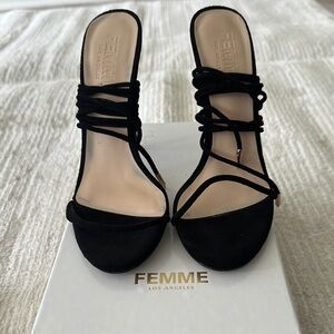 Femme LA Barely There Lace up Heel